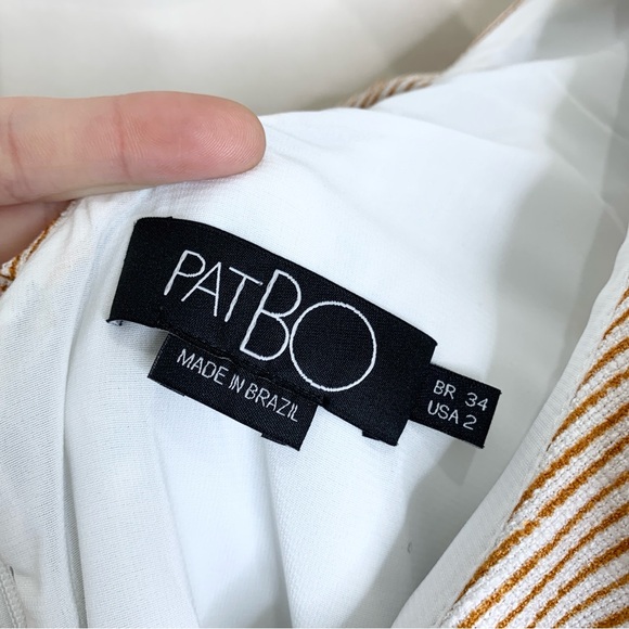 PatBO Palm Jumpsuit (Sz 2) Asymmetric Ruffle Wide Leg Crop Green & White - Picture 12 of 16